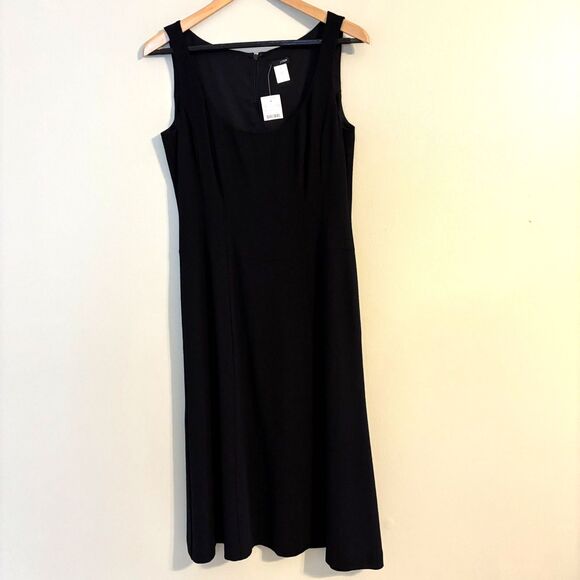 NWT J. Crew Dress Women’s 8 Sleeveless 100% Wool Black Career Basic Minimalist - Picture 1 of 9